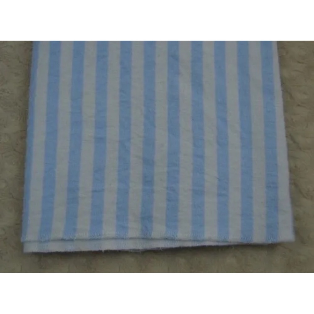 Cloud Island Blue White Stripe Baby Blanket Flannel Receiving Lovey